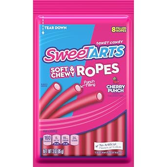 SweeTARTS Soft & Chewy Ropes, Cherry Punch, 3 Oz