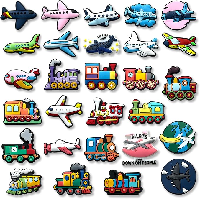 Ballet Cheer Animals Insect Shoe Decoration Charms for Croc Clog, Shark Penguin Trains Airplane Charms Accessories