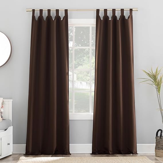 Sun Zero Easton Enerji Tasarruflu Karartma Sekmeli Perde Paneli, 101,6 cm x 160 cm, Çikolata