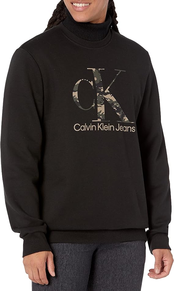 Calvin Klein Men's Camo Monogram Logo Crewneck Sweatshirt