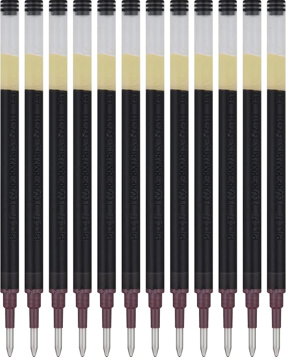 Pilot, G2 Gel Ink Refills, Bold Point 1.0 mm, G2 Pen Refills, Black, Pack of 12