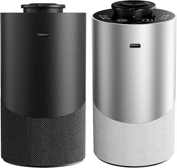 Waterless Essential Oil Diffuser, Black & Silver