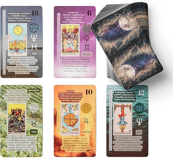 Witchy Cauldron Tarot Cards for Beginners with Meanings on Each Card 78 Card Learning Tarot Deck with Guidebook, Reversed Meanings, Chakra, Zodiac & Planetary Symbols | Rider-Waite Style (English)