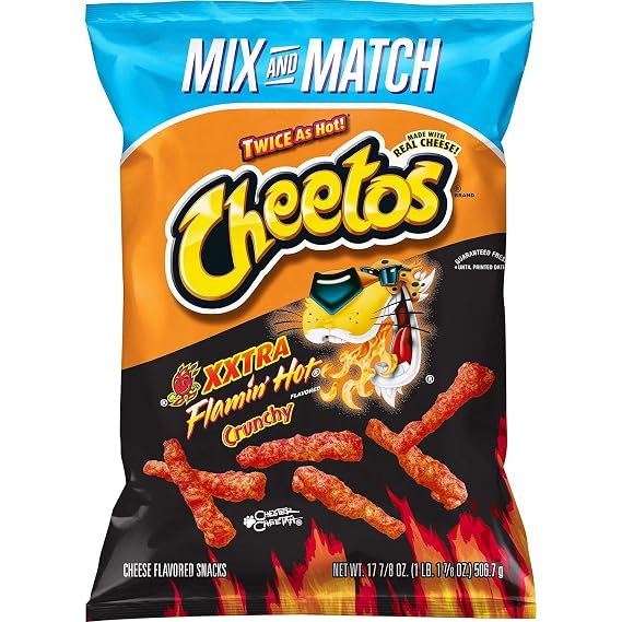 Cheetos Crunchy  Flamin Hot Crunchy Cheese Flavored Snacks, Bulk Party Size, 17.87 Fl Oz | Frustration Free Packaging