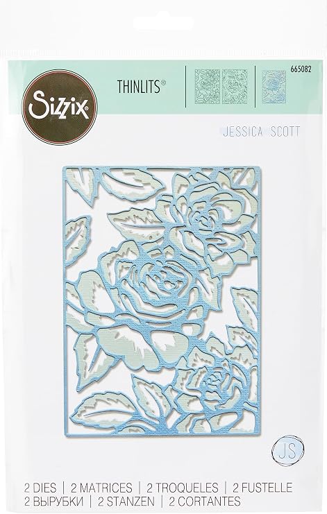 Sizzix Thinlits Die 665082 Floral Lattice by Jessica Scott 2 Pack, Multicolor