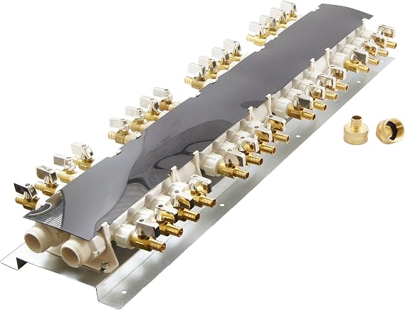 Apollo PEX 6907932CP 32 Port PEX Manifold (3/4-inch Inlets, 1/2-inch Outlets) with Shutoff Valves