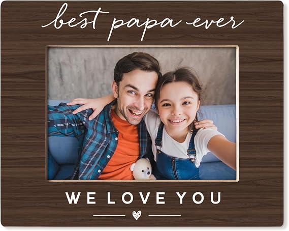 Papa Picture Frame 5x7, Best Papa Ever Grandpa Grandfather Gifts for Christmas Birthday from Grandkids, Grandpa Grandfather Gifts Picture Photo Frames for Desk Decor