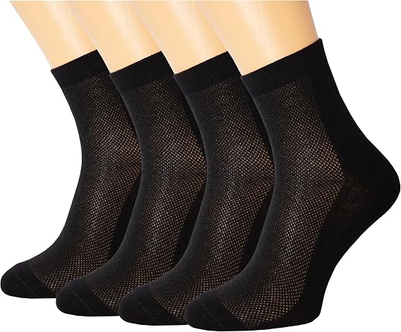 RONDO Ultra Thin Light Breathable Summer Cotton Dress Socks for Men 4 Pack