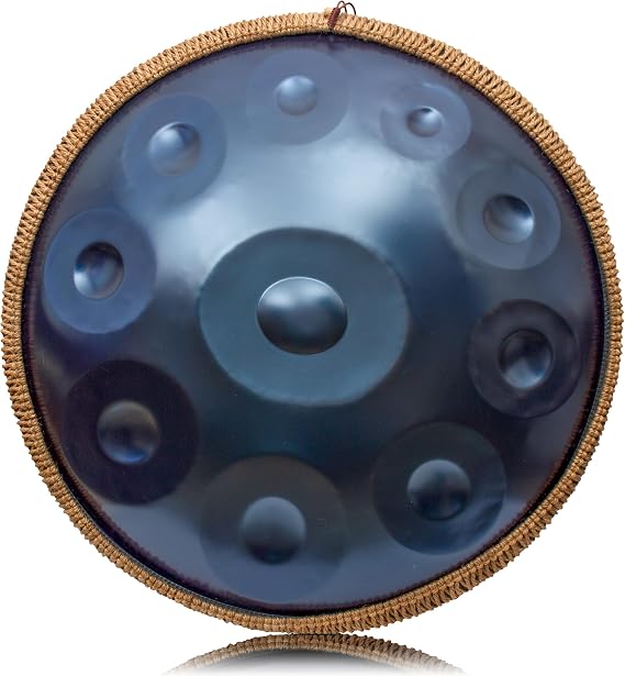 Handpan, Steel Drum，Hand Pan Instrument, Blue | 10 Note D Minor 440HZ Handpan Drum for Meditation, Yoga, D Kurd handpan with Carry Bag，Stand，Steel Hand Drums for Adults