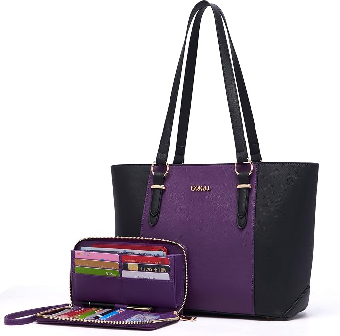 YZAOLL Purses for Women Large Tote Handbag Wallet Set Work Shoulder Bag