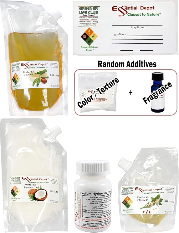 Essential Depot S.T.E.M. Soap Making Kit Refill - Refill Soap Making Kit for Science Technology Engineering Mathematics Students - Includes pre-Measured Ingredients to Make a loaf of soap