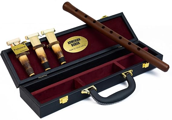 Professional Armenian DUDUK instrument from apricot wood, wooden case covered with Eco-Leather, Flute Oboe Balaban Woodwind (Key A 432Hz)