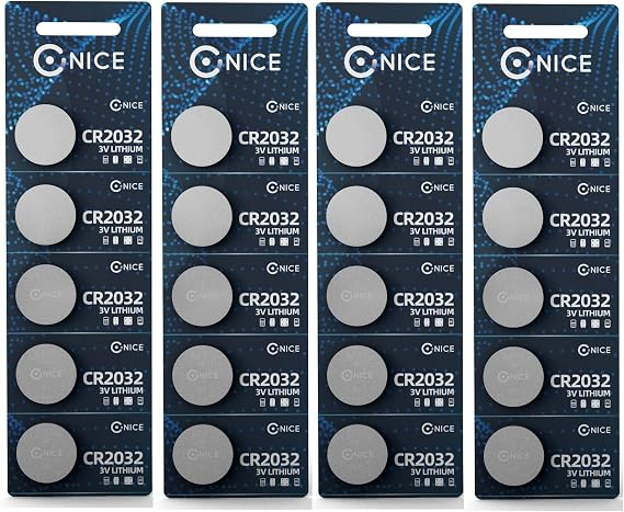 (PACK OF 20) Nice Power™ CR2032 Coin Batteries Stable Long Metal Cell Lithium Li-ion Lifetime No Leakage - Watch LED Light Torch Computer Electronic Toy Remote - Button Battery 3V ((20 PACK) CR2032)