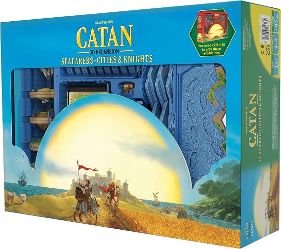 CATAN 3D Edition Seafarers + Cities & Knights Board Game Expansion - Immersive Terrain, Legendary Gameplay! Family Game for Kids & Adults, Ages 12+, 3-4 Players, 90 Min Playtime, Made by CATAN Studio