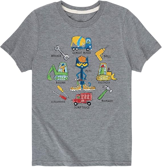 Pete The Cat - Construction Tools - Toddler Short Sleeve T-Shirt