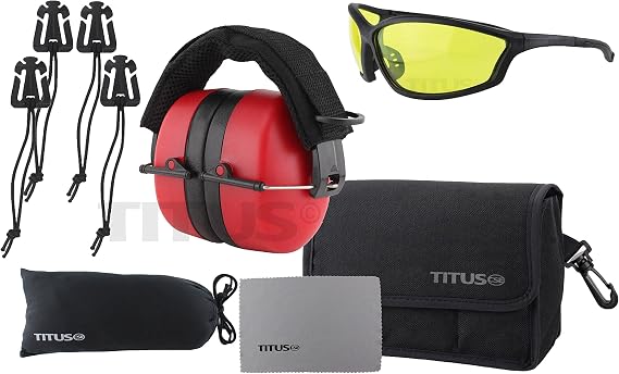 TITUS 3 Series - 37 NRR Noise Reduction Hearing Protection & Sport Style Safety Glasses Combos