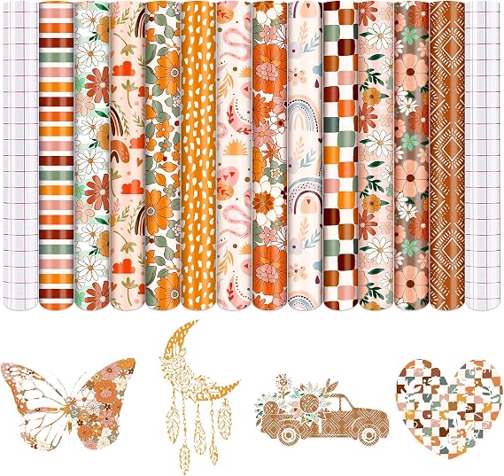Bohemian Rainbow Permanent Adhesive Vinyl 12 Sheets 12'' x 10''