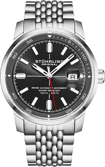 Stuhrling Original Trackmaster 1026 Men's Watch Stainless Steel, Automatic Movement, Color Dial