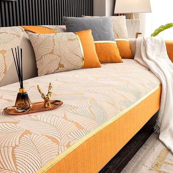 Non-Slip Sofa Slipcovers 1 2 3 4 Seater Chenille Sofa Covers For L/U Shaped Corner Leather Sofa Rebel Cat Anti-Slip Sofa Cover Multifunction Cushion Blanket For Windowsill(Pillowcase:30X50cm,Beige)