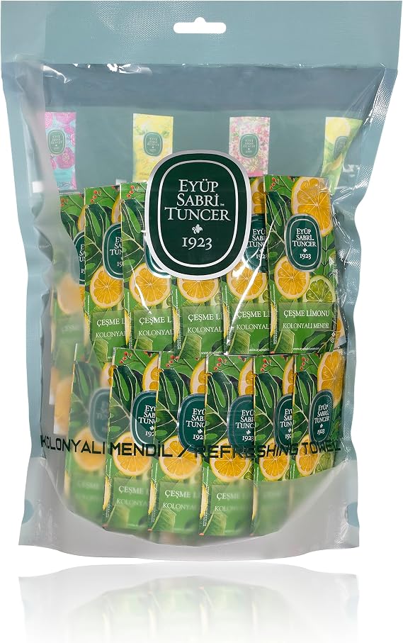 Eyüp Sabri Tuncer Kolonyalı Mendil Çeşme Limonu 150 Li Doypack Poşet 5X10 Küçük Boy 1 Paket