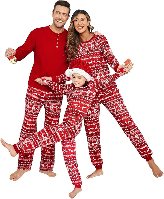 Ekouaer Family Christmas Pajamas Matching Sets Pjs Holiday Lounge Sets