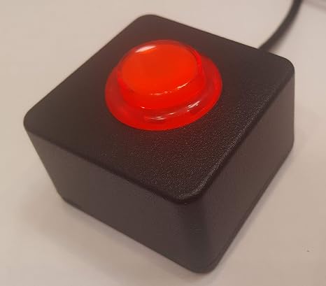 USB HID Programmable Single Button Arcade Switch w/2M Cable (Red)