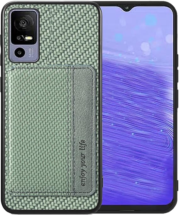 for TCL 40 XL Case Wallet with Card Holder, Carbon Fiber Pattern