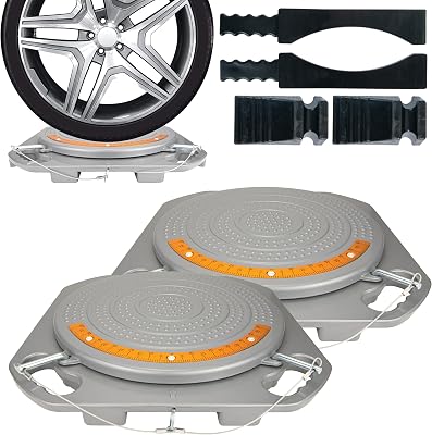 AutoSolo Wheel Alignment Turn Plates - 4-Ton Capacity, Brass Dial Measurements, with Bonus Accessories for Complete Wheel Alignment & Balancing Tools One Pair