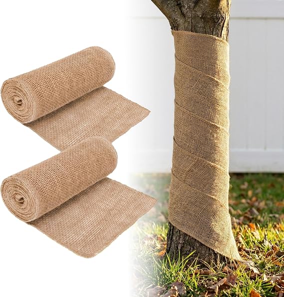 MAQIHAN Burlap Roll for Gardening - 7.8 x 118 Inch Tree Trunk Wrap, 2 Pack