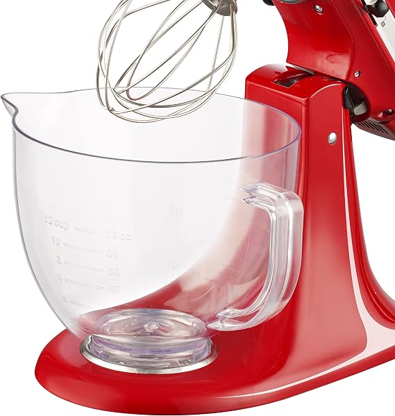 5 QT Food Grade Plastic Mixer Bowl Compatible with KITCHENAID TILT-HEAD STAND MIXERS 4.5-Quart (4.3 L) And 5-Quart (4.7 L), With Spout and Measuring Lines, Light weight, Shatter and Crack proof
