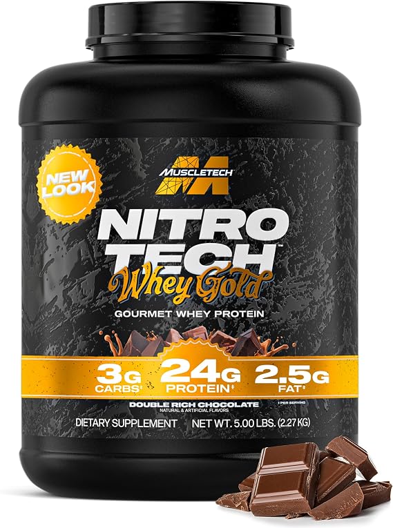 MuscleTech Whey Protein Powder (Double Rich Chocolate, 5LB), 24g Protein