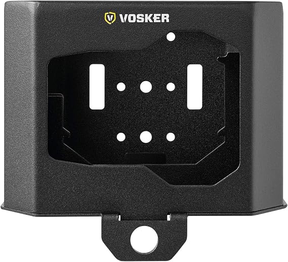 VOSKER Metal Security Box for V150 Outdoor Security Camera - Protective Heavy Duty Steel Case, Weather & Animal Resistant, Easy Accessible Panel | Weather-Resistant Box for Vosker V150/v300. Removable Front, Padlock and Cable-Lock Holes, Surface and Pole Mount