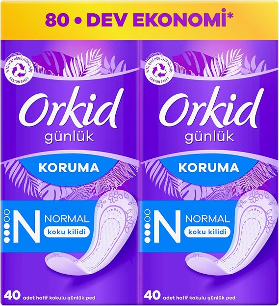 Orkid Günlük Ped Normal Dev Ekonomi Paket 80 Adet Ped