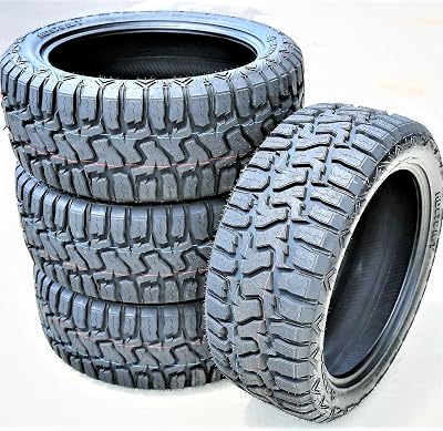Set of 4 FOUR Haida HD878 RT All-Terrain Mud Off-Road Light Truck Radial Tires-33X12.50R24LT 33X12.50X24 33X12.50-24 104Q Load Range E LRE 10-Ply BSW Black Side Wall
