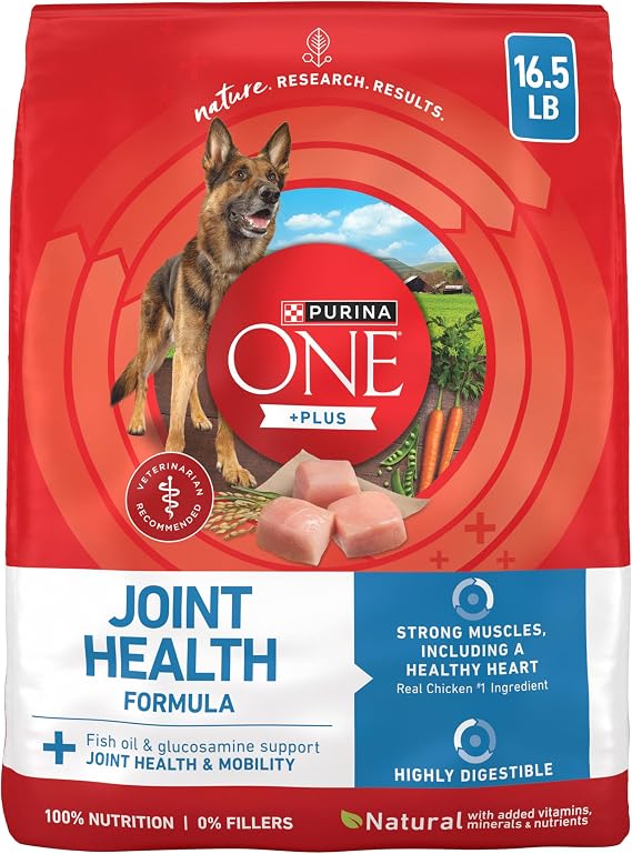 Purina ONE Plus Joint Health Dry Dog Food, Chicken, 16.5 lb Bag