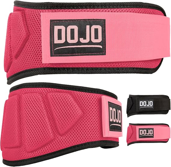 Dojo Pro-Locking Halter Kemeri - Ayarlanabilir Neopren Kemer, Jimnastik, Vücut Geliştirme, Çapraz Antrenman, Powerlifting için - Birinci Sınıf Erkek ve Kadın Sırt ve Bel Desteği, Kuvvet Antrenmanı,