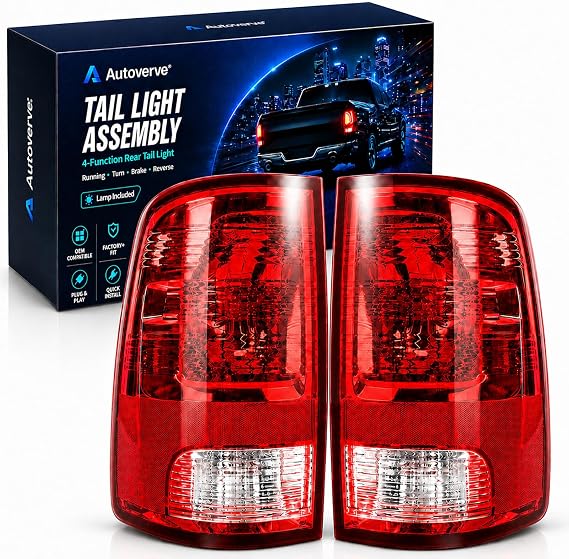Tail Lights Fit Dodge Ram 1500 2500 3500 2009 2010 2011 2012 2013 2014 2015 2016 2017 2018 Rear Brake Back Up Cover Taillights Lens Assembly Left Driver Right Passenger Side (Lamp Included)