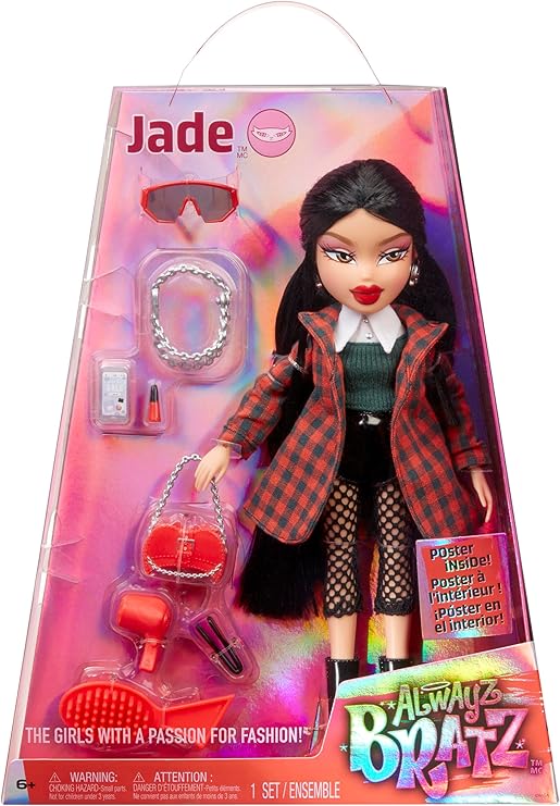 Bratz Alwayz Fashion Doll - Jade - With 10 Accessories and Poster - Kids Toy - Great for Ages 6 and Older