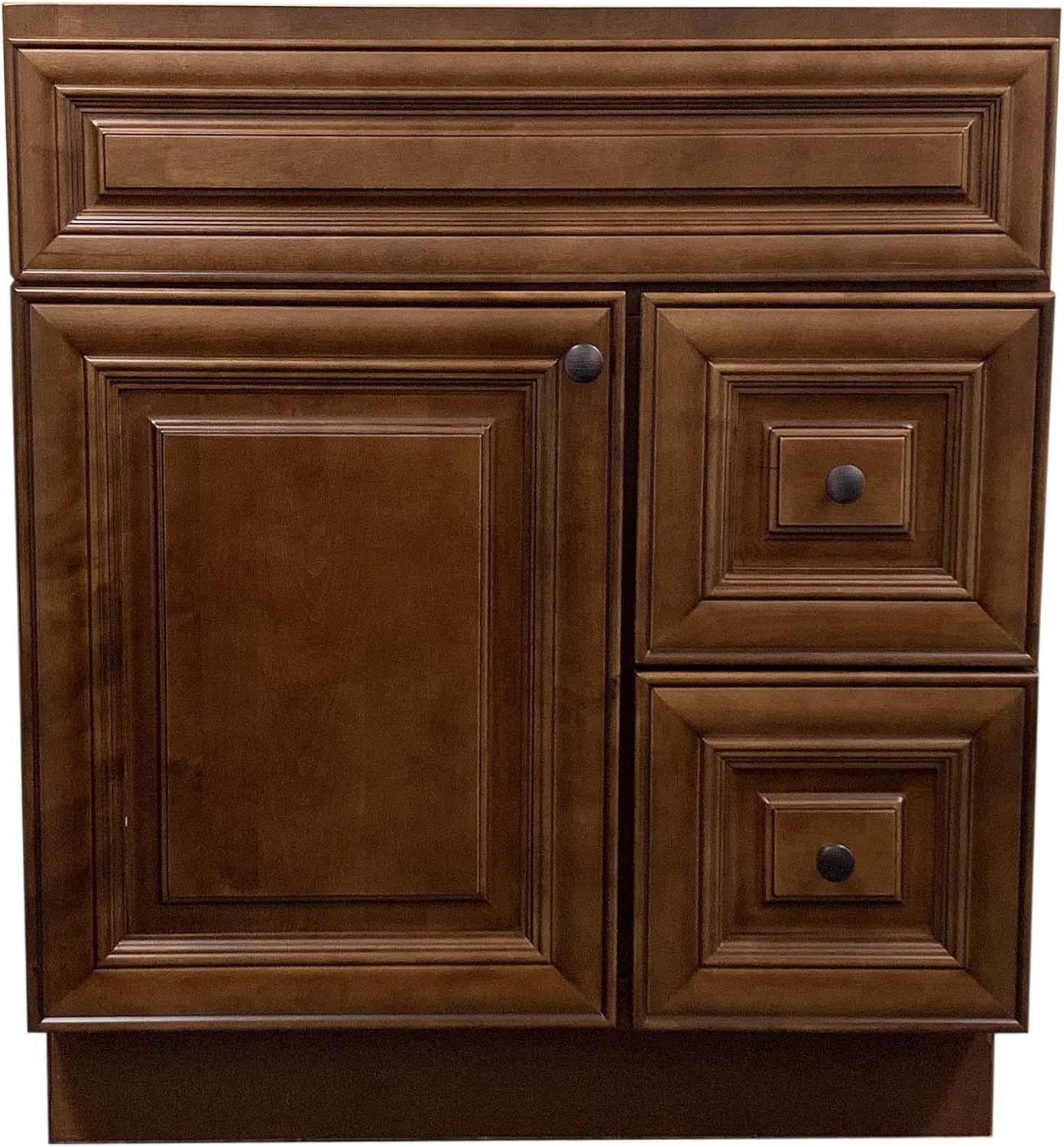Green leaf New Maple Walnut Single-Sink Bathroom Vanity Base Cabinet 30 Wide x 21 Deep MW-V3021DLR