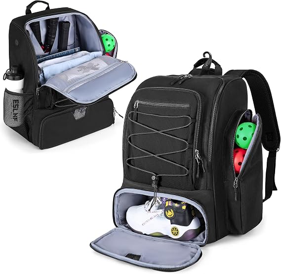 GOBUROS Pickleball Bags Backpack for Men and Women with Shoe Compartment