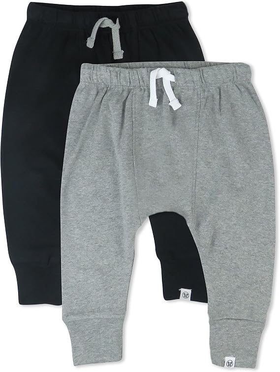 Multipack Honest Pants Joggers Pull on 100% Organic Cotton for Infant Baby and Toddler, Boys, Girls, Unisex