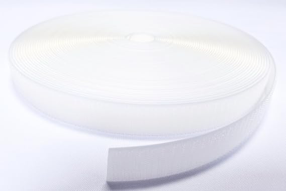 1" White SEW-ON Hook and Loop Fastener - Loop Side ONLY - 50 Yards