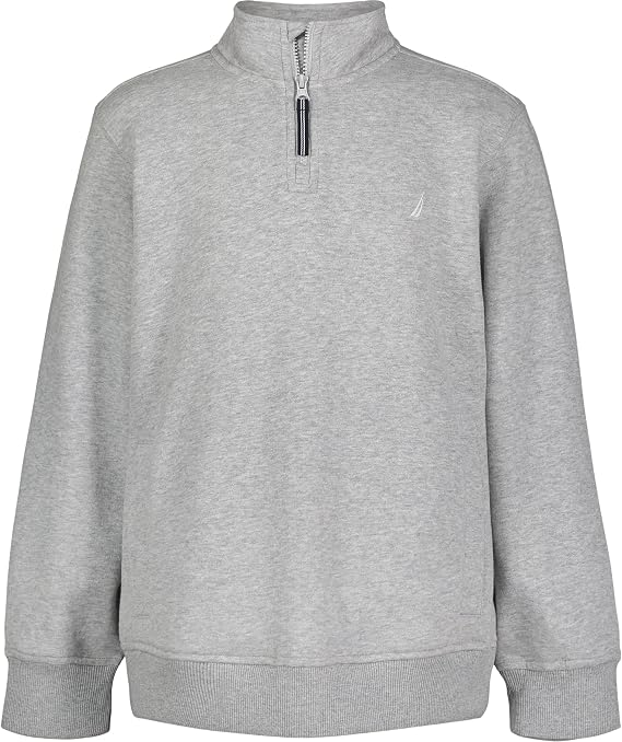 Nautica Boys' Long Sleeve Fleece Quarter Zip Pullover Jacket