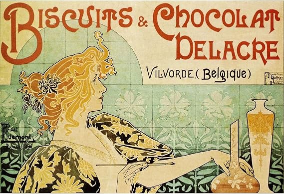 ARTICULOZY Premium Quality Canvas Wall Art Print – Biscuits and Chocolat Delacre – 30x40 Inch | Ready for Framing | Ideal for Home or Office Decor | Great Gift Idea