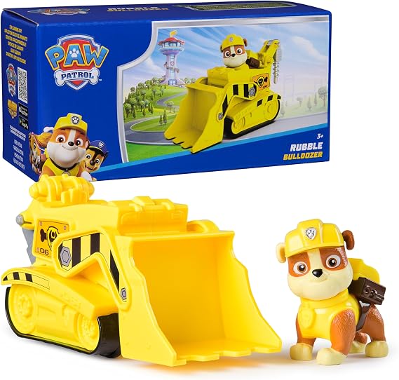 Paw Patrol, Rubbles Bulldozer Toy Truck with Collectible Action Figure