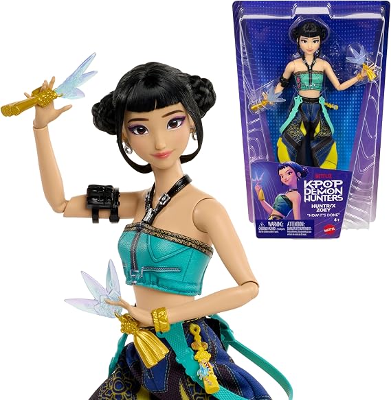 Mattel Kpop Demon Hunters HUNTR/X Zoey Fashion Doll | Wearing How Its Done Performance Look, Spirit Blades Accessory, Inspired by the Movie