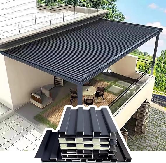 Metal Roofing Panel, Aluminum Ceiling Panels Tin Roof with Polycarbonate Aluminum, Various All-Weather Cladding of Metal for Patio Sun Room Building(W-1.4m/55.1in,L- 1.5m/59in