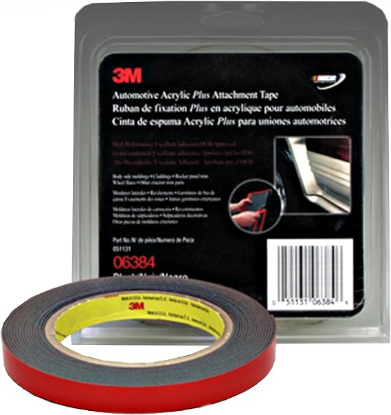3M 06384 Automotive Acrylic Plus Attachment Tape , Black