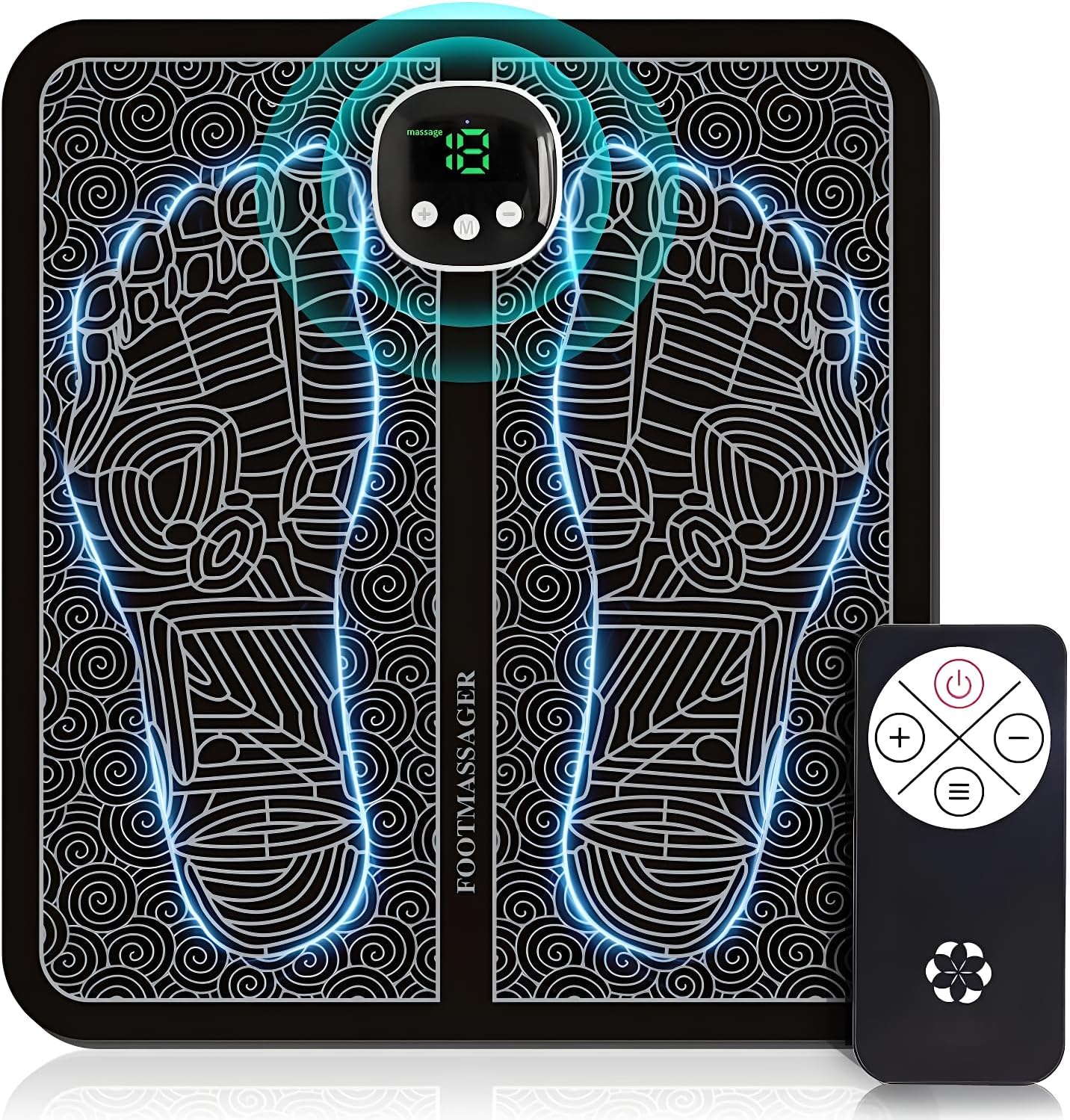 EMS Foot Massager Mat – Foot Stimulator Pad – Foldable Feet and Massage Machine for Improved Circulation, Muscle Relaxation, and Fatigue Relief, Transcutaneous Electronic Nerve Stimulator KTR-2401