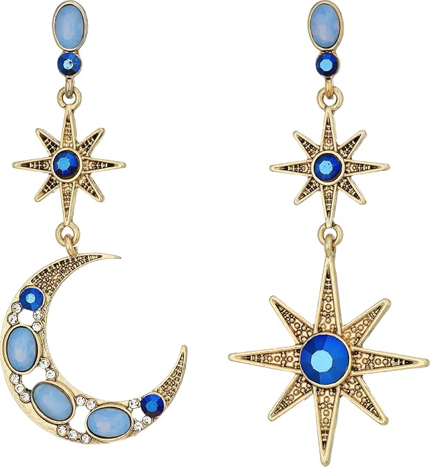 Betsey Johnson Women's Moon and Star Drop Earrings